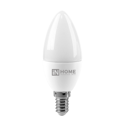 Лампа светодиодная LED-СВЕЧА-VC 6Вт 230В Е14 6500К 570Лм IN HOME Лампа светодиодная LED-СВЕЧА-VC 6Вт 230В Е14 6500К 570Лм IN HOME